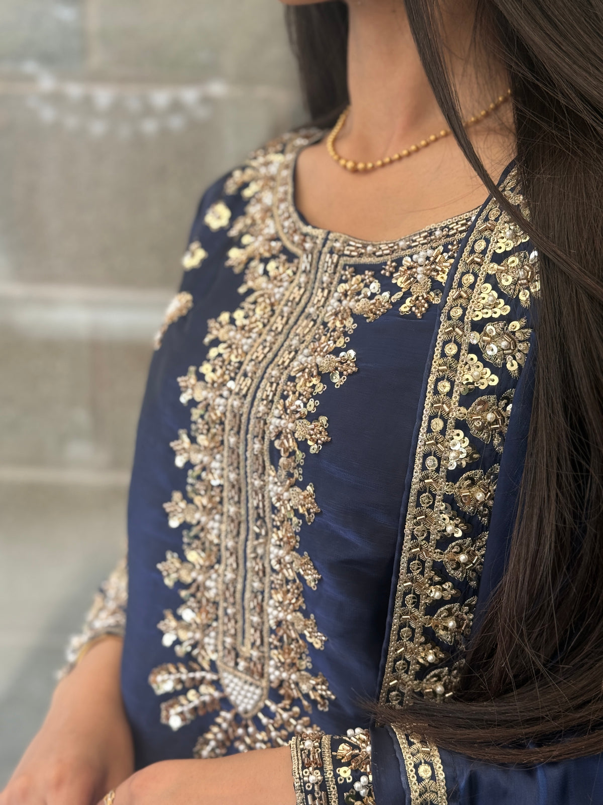 Navy Sheesha Silk