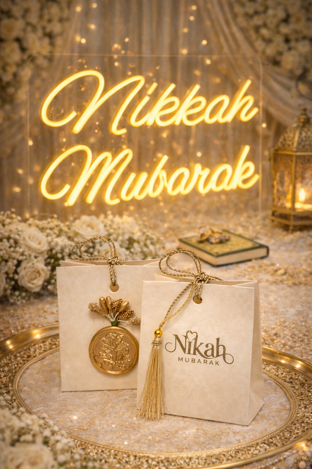 Neon Dholki Sign - Nikkah Mubarak