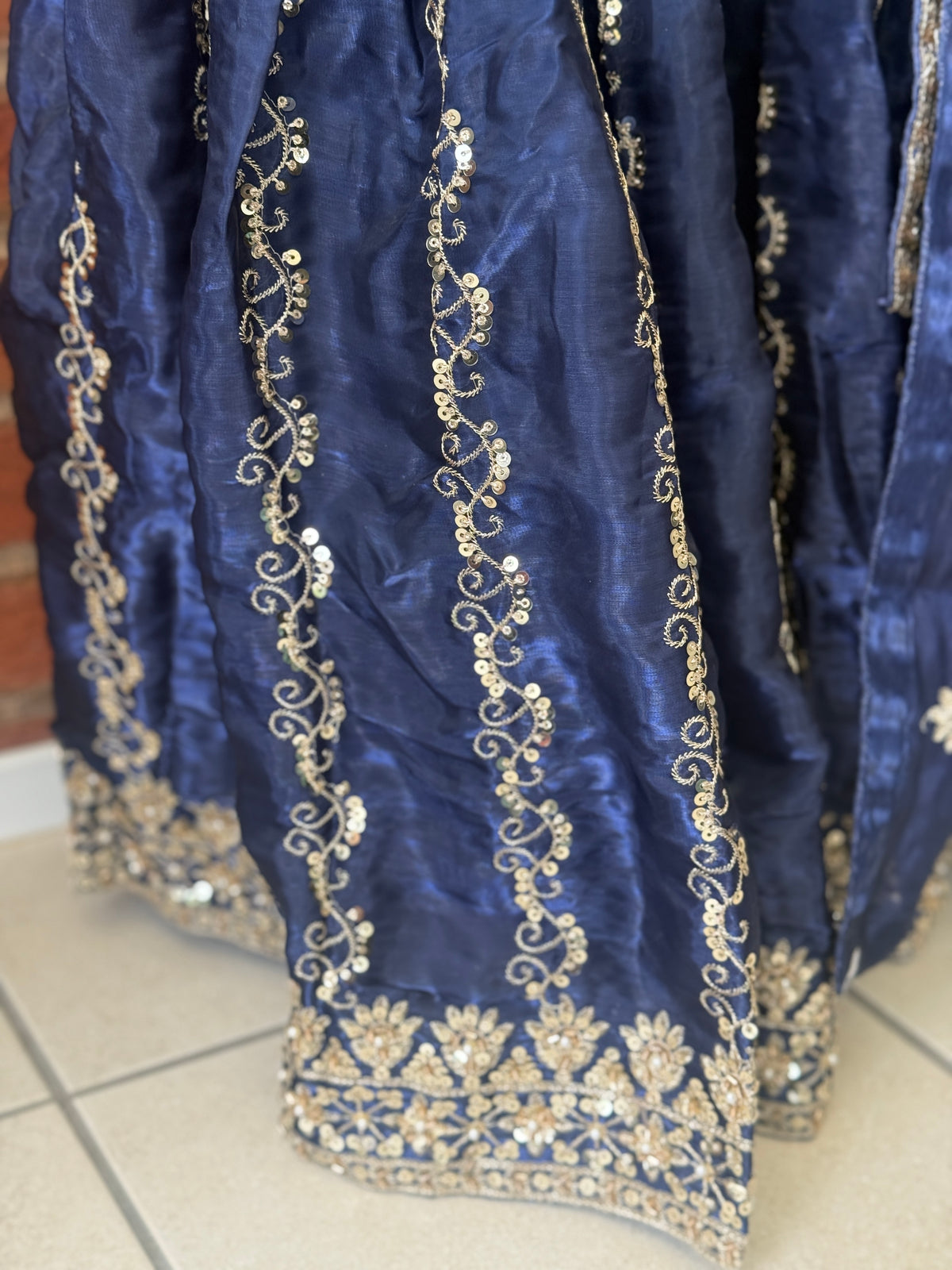 Navy Sheesha Silk